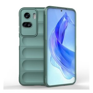 Szilikon telefonvédő (közepesen ütésálló, kamera védelem, 3D minta) SÖTÉTZÖLD Honor 90 Lite 5G