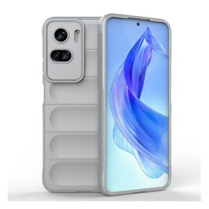 Szilikon telefonvédő (közepesen ütésálló, kamera védelem, 3D minta) VILÁGOSSZÜRKE Honor 90 Lite 5G