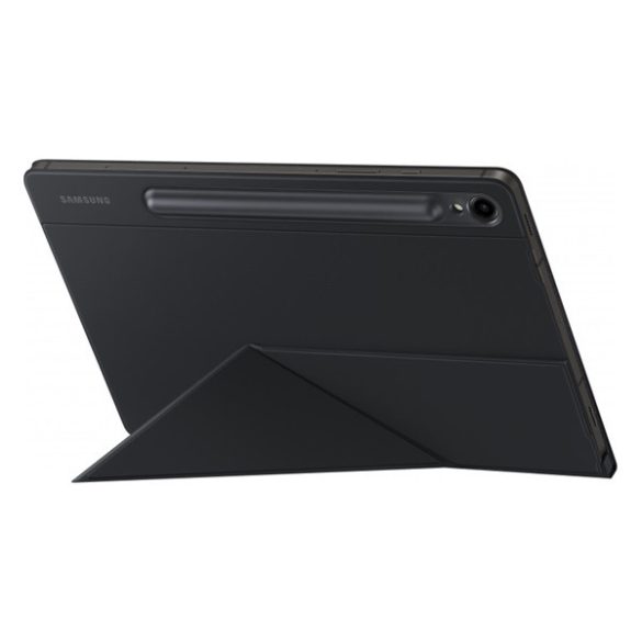 SAMSUNG tok álló, bőr hatású (aktív FLIP, oldalra nyíló, TRIFOLD, asztali tartó, mágneses, ceruza tartó) FEKETE Samsung Galaxy Tab S9 WIFI (SM-X710), Samsung Galaxy Tab S9 LTE (SM-X716)