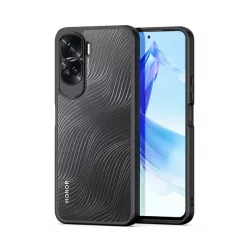   DUX DUCIS AIMO műanyag telefonvédő (közepesen ütésálló, szilikon keret, kamera védelem, matt, hullám minta) FEKETE Honor 90 Lite 5G