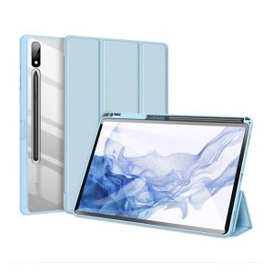 DUX DUCIS TOBY tok álló, bőr hatású (aktív FLIP, oldalra nyíló, TRIFOLD, asztali tartó, ceruza tartó) VILÁGOSKÉK Samsung Galaxy Tab S9 Plus LTE (SM-X816), Samsung Galaxy Tab S9 Plus WIFI (SM-X810)