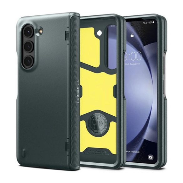 SPIGEN SLIM ARMOR PRO szilikon telefonvédő (közepesen ütésálló, műanyag hátlap, teljes védelem) SÖTÉTZÖLD Samsung Galaxy Z Fold5 5G (SM-F946)