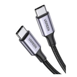   UGREEN adatkábel (Type-C - Type-C, 5A, PD gyorstöltő, 100W, 200cm, cipőfűző) FEKETE