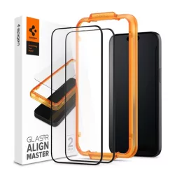  SPIGEN ALM FC képernyővédő üveg 2db (2.5D, ujjlenyomatmentes, extra karcálló, 9H, ultravékony, színkiemelés) ÁTLÁTSZÓ Apple iPhone 15 Pro
