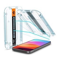   SPIGEN EZ FIT HD képernyővédő üveg 2db (2.5D, tokbarát, ultravékony, 0.2mm, 9H + segédkeret) ÁTLÁTSZÓ Apple iPhone 15
