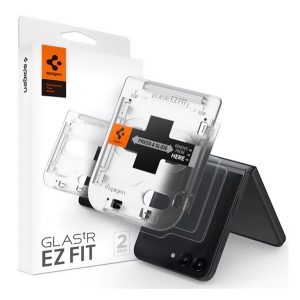 SPIGEN EZ FIT képernyővédő üveg 2db (2.5D, tokbarát, ultravékony, 0.2mm, 9H + segédkeret) ÁTLÁTSZÓ Samsung Galaxy Z Flip5 5G (SM-F731) 