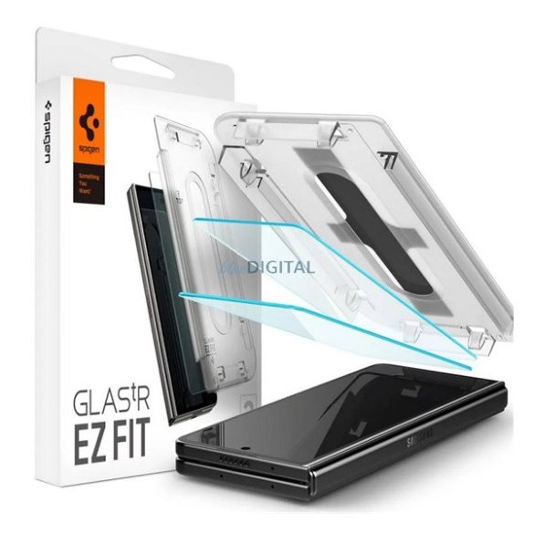 SPIGEN EZ FIT képernyővédő üveg 2db (2.5D, tokbarát, ultravékony, 0.2mm, 9H + segédkeret) ÁTLÁTSZÓ Samsung Galaxy Z Flip5 5G (SM-F731)
