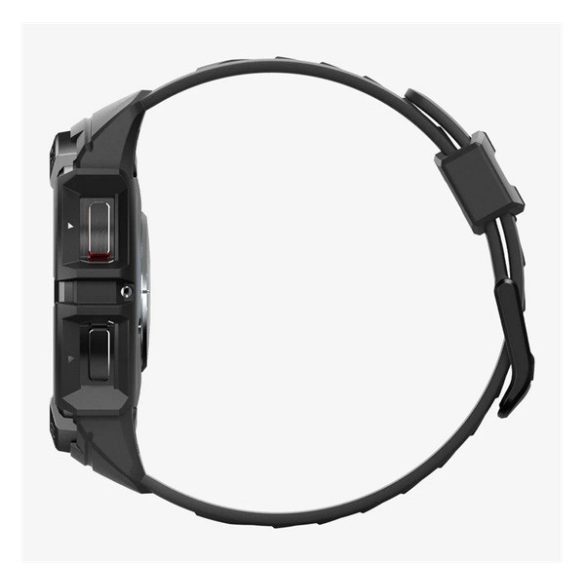 SPIGEN RUGGED ARMOR PRO pótszíj (egyedi méret, szilikon, ütésállóság + szilikon keret) FEKETE Samsung Galaxy Watch 6 Classic 43mm (SM-R950)