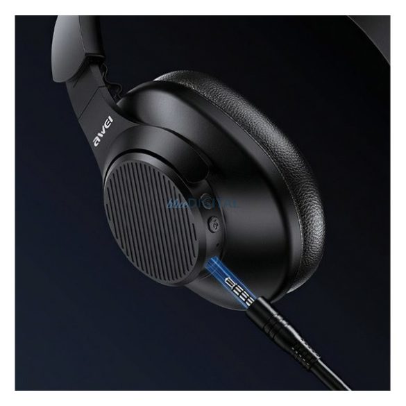 AWEI A997 PRO bluetooth fejhallgató SZTEREO (v5.3, mikrofon, aktív zajszűrő + 3.5mm jack kábel) FEKETE
