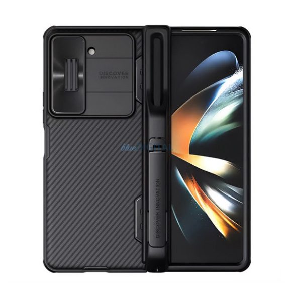 NILLKIN CAMSHIELD műanyag telefonvédő (szilikon keret, közepesen ütésálló, kamera védelem, S Pen tartó) FEKETE Samsung Galaxy Z Fold5 5G (SM-F946)