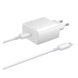   SAMSUNG hálózati töltő Type-C aljzat (65W, PD gyorstöltő + Type-C kábel) FEHÉR