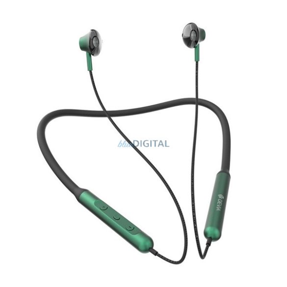DEVIA SMART V2 bluetooth fülhallgató SZTEREO (v5.0, TWS, mikrofon, nyakba akasztható, SPORT) FEKETE/ZÖLD