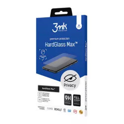   3MK HARD GLASS MAX PRIVACY képernyővédő üveg (3D full cover, íves, betekintés elleni védelem, 0.3mm, 9H) FEKETE Apple iPhone 15