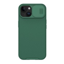   NILLKIN CAMSHIELD PRO műanyag telefonvédő (szilikon keret, közepesen ütésálló, kamera védelem, csíkos minta) SÖTÉTZÖLD Apple iPhone 15 Plus
