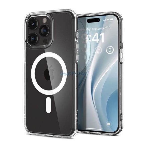 SPIGEN ULTRA HYBRID MAG műanyag telefonvédő (közepesen ütésálló, légpárnás keret, Magsafe kompatibilis) FEHÉR Apple iPhone 15 Pro Max