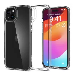   SPIGEN ULTRA HYBRID műanyag telefonvédő (közepesen ütésálló, szilikon légpárnás keret) ÁTLÁTSZÓ Apple iPhone 15