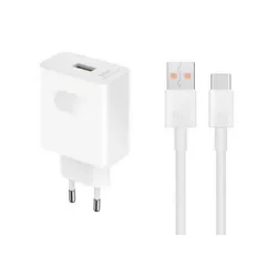   HONOR SuperCharger hálózati töltő USB aljzat (66W, gyorstöltő + Type-C kábel) FEHÉR 