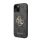 CG MOBILE GUESS 4G BIG METAL LOGO műanyag telefonvédő (közepesen ütésálló, bőr hatású hátlap) SZÜRKE Apple iPhone 15
