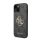 CG MOBILE GUESS 4G BIG METAL LOGO műanyag telefonvédő (közepesen ütésálló, bőr hatású hátlap) SZÜRKE Apple iPhone 15 Plus