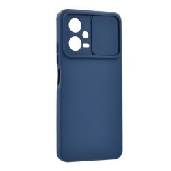   Szilikon telefonvédő (matt, mikrofiber plüss belső, kameravédő) SÖTÉTKÉK Xiaomi Poco X5 5G, Redmi Note 12 5G
