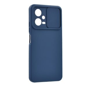 Szilikon telefonvédő (matt, mikrofiber plüss belső, kameravédő) SÖTÉTKÉK Xiaomi Poco X5 5G, Redmi Note 12 5G