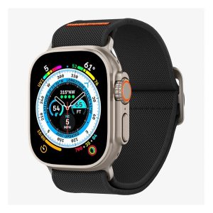 SPIGEN LITE FIT ULTRA pótszíj (egyedi méret, nagy, textil) FEKETE Apple Watch Series 1 42mm, Apple Watch Series 2 42mm, Apple Watch Series 3 42mm, Apple Watch Series 4 44mm, Apple Watch Series 5 44mm, Apple Watch Series 6 44mm, Apple Wa