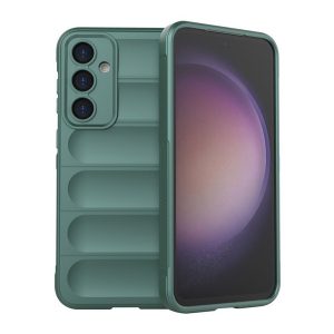 Szilikon telefonvédő (ütésállóság, kameravédő, 3D) SÖTÉTZÖLD Samsung Galaxy S23 FE (SM-S711)