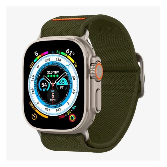 SPIGEN LITE FIT ULTRA pótszíj (egyedi méret, nagy, textil) SÖTÉTZÖLD Apple Watch Series 1 42mm, Apple Watch Series 2 42mm, Apple Watch Series 3 42mm, Apple Watch Series 4 44mm, Apple Watch Series 5 44mm, Apple Watch Series 6 44mm, Apple Wa