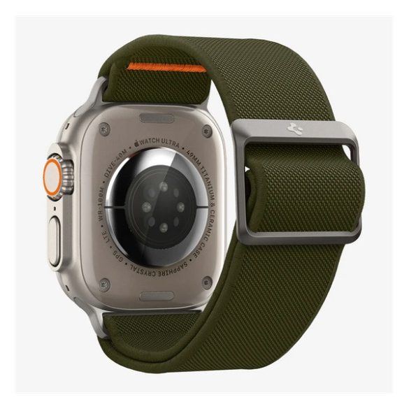 SPIGEN LITE FIT ULTRA pótszíj (egyedi méret, nagy, textil) SÖTÉTZÖLD Apple Watch Series 1 42mm, Apple Watch Series 2 42mm, Apple Watch Series 3 42mm, Apple Watch Series 4 44mm, Apple Watch Series 5 44mm, Apple Watch Series 6 44mm, Apple Wa