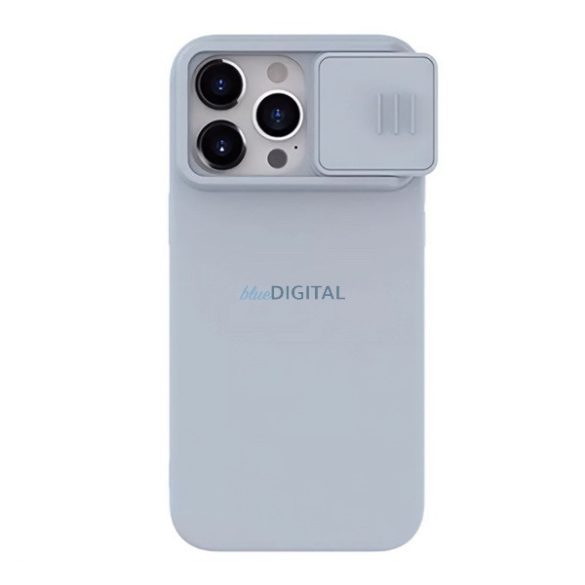 NILLKIN CAMSHIELD SILKY szilikon telefonvédő (matt, mikrofiber plüss belső, kamera védelem, környezetbarát) SZÜRKE Apple iPhone 15 Pro Max