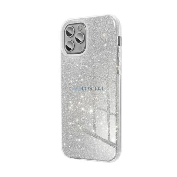 Szilikon telefonvédő (műanyag belső, csillogó hátlap) EZÜST Samsung Galaxy S23 FE (SM-S711)