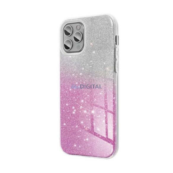 Szilikon telefonvédő (műanyag belső, csillogó hátlap) RÓZSASZÍN / ÁTLÁTSZÓ Samsung Galaxy S23 FE (SM-S711)