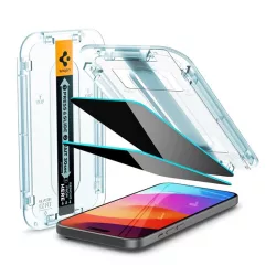   SPIGEN EZ FIT képernyővédő üveg 2db (2.5D, tokbarát, ultravékony, 0.2mm, 9H + segédkeret) ÁTLÁTSZÓ Apple iPhone 15