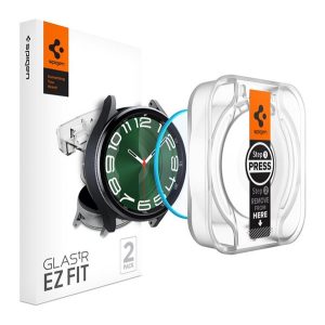 SPIGEN EZ FIT kijelzővédő üveg 2db (2.5D, 0.2mm, ultravékony, 9H) ÁTLÁTSZÓ Samsung Galaxy Watch 6 Classic eSIM 47mm (SM-R965), Samsung Galaxy Watch 6 Classic 47mm (SM-R960)