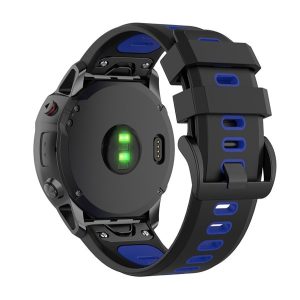 Pótszíj (egyedi méret, 20 mm, szilikon, állítható, fekete csat, QuickFit csatlakozás) FEKETE / SÖTÉTKÉK Garmin Fenix 6S, Garmin Fenix 5S, Garmin Fenix 5S Plus, Garmin Fenix 6S Pro, Garmin Fe