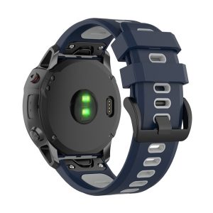 Pótszíj (egyedi méret, 26mm, szilikon, fekete csat, QuickFit csatlakozás) SÖTÉTKÉK/SZÜRKE Garmin Fenix 5X, Garmin Fenix 6X, Garmin Fenix 6X Pro, Garmin Fenix 6X Pro Sapphire, Garmin Fenix 6X Pro Solar, Garmin Fenix 7X, Garmin Fenix 7X Pro Solar, Garm