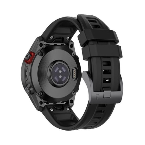 Pótszíj (egyedi méret, 20mm, szilikon, QuickFit csatlakozás) FEKETE Garmin Epix Pro (Gen2) 42mm, Garmin Fenix 5S, Garmin Fenix 5S Plus, Garmin Fenix 6S, Garmin Fenix 6S Pro, Garmin Fenix 6S Pro Solar, Garmin Fenix 6S Sapphire, Garmin Feni