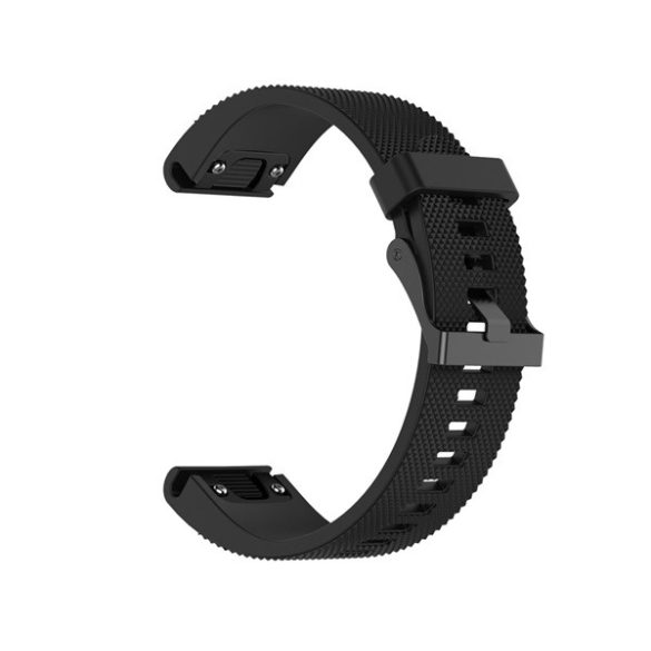 Pótszíj (egyedi méret, 20mm, szilikon, rombusz, QuickFit csatlakozás) FEKETE Garmin Epix Pro (Gen2) 42mm, Garmin Fenix 5S, Garmin Fenix 5S Plus, Garmin Fenix 6S, Garmin Fenix 6S Pro, Garmin Fenix 6S Pro Solar, Garmin Fenix 6S Sapphire, Garmin Feni