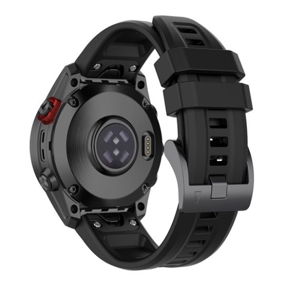 Pótszíj (egyedi méret, 22mm, szilikon, QuickFit csatlakozás) FEKETE Garmin Fenix 7, Garmin Fenix 5, Garmin Fenix 6, Garmin Epix (Gen2), Garmin Fenix 3, Garmin Fenix 3 HR, Garmin Fenix 6 Pro, Garmin Fenix 6 Pro Solar, Garmin Fenix 6 Sapphi