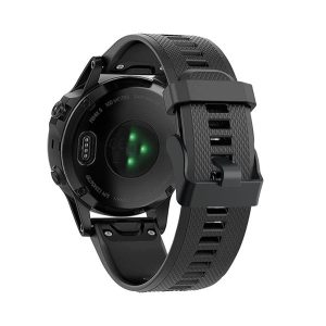 Pótszíj (egyedi méret, 22mm, szilikon, rombusz, QuickFit csatlakozás) FEKETE Garmin Epix (Gen2), Garmin Fenix 3, Garmin Fenix 3 HR, Garmin Fenix 5, Garmin Fenix 6, Garmin Fenix 6 Pro, Garmin Fenix 6 Pro Solar, Garmin Fenix 6 Sapphire, Garmin Fenix