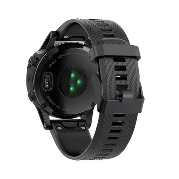 Pótszíj (egyedi méret, 22mm, szilikon, rombusz, QuickFit csatlakozás) FEKETE Garmin Epix (Gen2), Garmin Fenix 3, Garmin Fenix 3 HR, Garmin Fenix 5, Garmin Fenix 6, Garmin Fenix 6 Pro, Garmin Fenix 6 Pro Solar, Garmin Fenix 6 Sapphire, Garmin Fenix