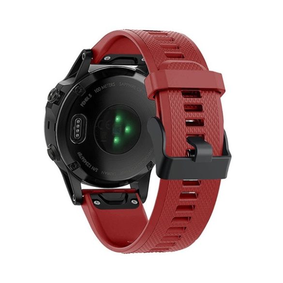 Pótszíj (egyedi méret, 22mm, szilikon, rombusz, QuickFit csatlakozás) PIROS Garmin Epix (Gen2), Garmin Fenix 3, Garmin Fenix 3 HR, Garmin Fenix 5, Garmin Fenix 6, Garmin Fenix 6 Pro, Garmin Fenix 6 Pro Solar, Garmin Fenix 6 Sapphire, Garmin Fenix