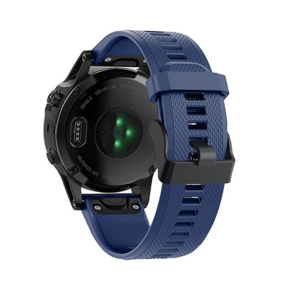 Pótszíj (egyedi méret, 22mm, szilikon, rombusz, QuickFit csatlakozás) SÖTÉTKÉK Garmin Epix (Gen2), Garmin Fenix 3, Garmin Fenix 3 HR, Garmin Fenix 5, Garmin Fenix 6, Garmin Fenix 6 Pro, Garmin Fenix 6 Pro Solar, Garmin Fenix 6 Sapphire, Garmin Fenix