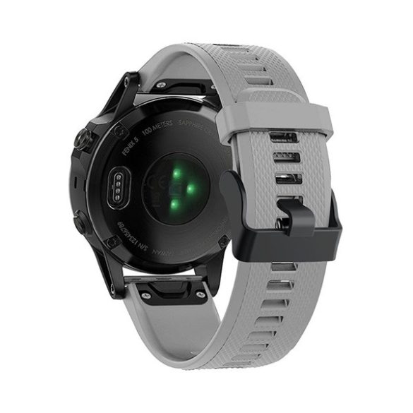 Pótszíj (egyedi méret, 22mm, szilikon, rombusz, QuickFit csatlakozás) SZÜRKE Garmin Epix (Gen2), Garmin Fenix 3, Garmin Fenix 3 HR, Garmin Fenix 5, Garmin Fenix 6, Garmin Fenix 6 Pro, Garmin Fenix 6 Pro Solar, Garmin Fenix 6 Sapphire, Garmin Fenix