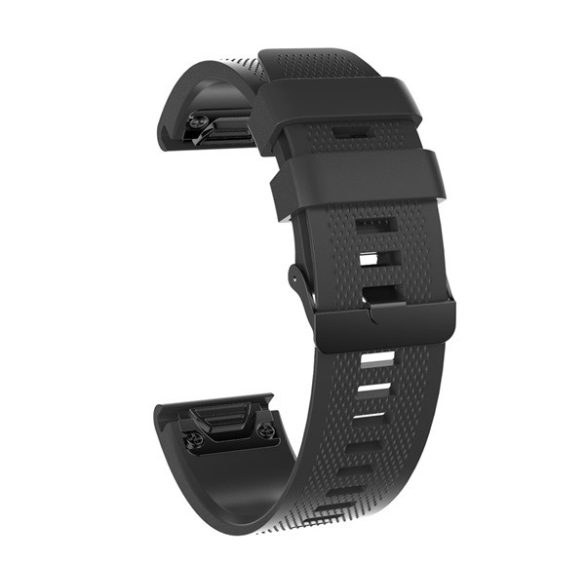 Pótszíj (egyedi méret, 26mm, szilikon, rombusz, QuickFit csatlakozás) FEKETE Garmin Epix Pro (Gen2) 51mm, Garmin Fenix 5X, Garmin Fenix 6X, Garmin Fenix 6X Pro, Garmin Fenix 6X Pro Sapphire, Garmin Fenix 6X Pro Solar, Garmin Fenix 7X, Garmin Fenix