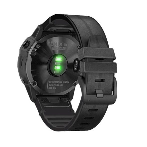 Pótszíj (egyedi méret, 22mm, bőr hatású, QuickFit csatlakozás) FEKETE Garmin Fenix 3, Garmin Fenix 6, Garmin Fenix 6 Sapphire, Garmin Fenix 6 Pro, Garmin Fenix 5, Garmin Fenix 3 HR, Garmin Epix (Gen2), Garmin Fenix 6 Pro Solar, Garmin Fenix