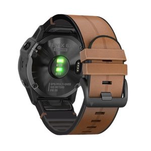 Pótszíj (egyedi méret, 26mm, bőr hatású, QuickFit csatlakozás) SÖTÉTBARNA Garmin Fenix 6X, Garmin Fenix 6X Pro Solar, Garmin Fenix 5X, Garmin Fenix 7X, Garmin Fenix 6X Pro, Garmin Fenix 6X Pro Sapphire, Garmin Fenix 7X Sapphire, Garmin Fenix 7X