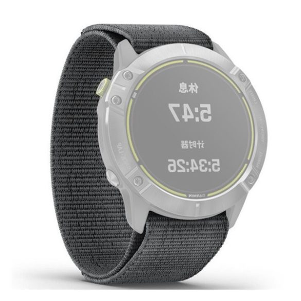 Pótszíj (egyedi méret, 22mm, nylon, tépőzáras, légáteresztő) SZÜRKE Garmin Fenix 3, Garmin Fenix 6, Garmin Fenix 6 Sapphire, Garmin Fenix 6 Pro, Garmin Fenix 5, Garmin Fenix 3 HR, Garmin Epix (Gen2), Garmin Fenix 6 Pro Solar, Garmin Fenix