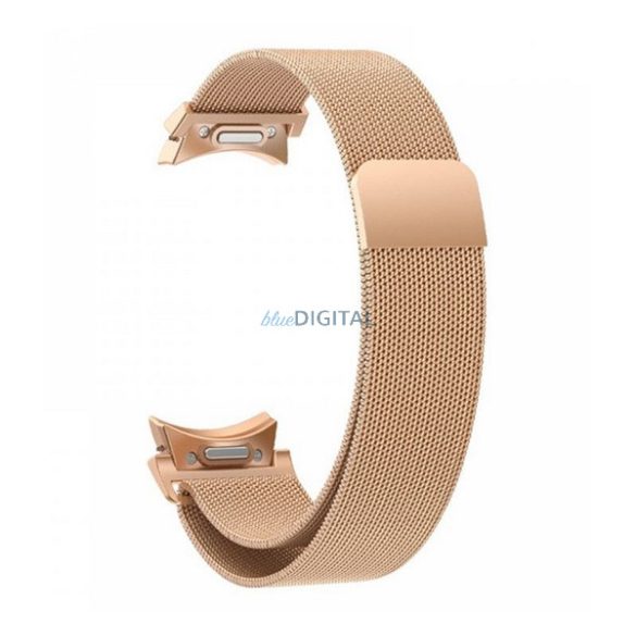 Pótszíj (egyedi méret, fém, milánói szíj, mágneses zár) ROZÉARANY Samsung Galaxy Watch 6 eSIM 44mm (SM-R945), Galaxy Watch 6 eSIM 40mm (SM-R935), Galaxy Watch 6 Classic 47mm (SM-R960)