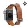 Pótszíj (egyedi méret, valódi bőr, lyukacsos, állítható) VILÁGOSBARNA Apple Watch Series 9 41mm, Watch Series 3 38mm, Watch Series 2 38mm